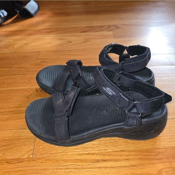 Skechers Black Slingback Sandals Womans Size 8 - Picture 3 of 6